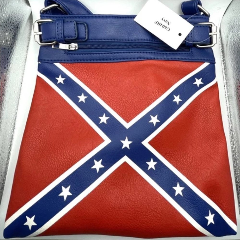 Old School Style Flag Purse, 10x10in, Faux Leather Look, Concealed Weapon Pocket